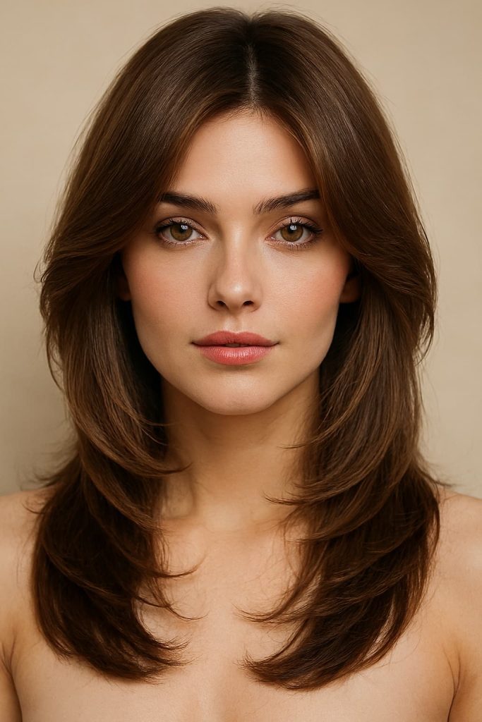 Shoulder-length butterfly cut with soft layers and volume