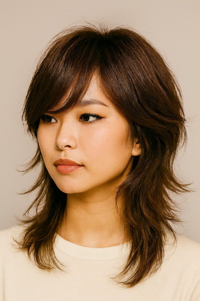 Wolf Cut with Side Swept Bangs 2026 for all face shapes
