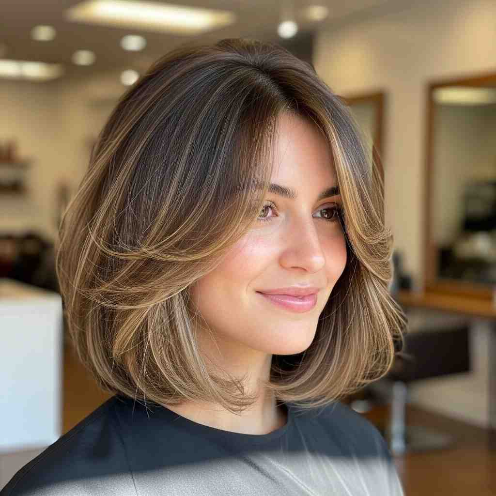 Airy layered face-frame bob haircut 2026 for fine hair