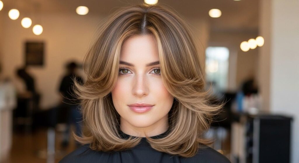 Feathered Mid-Length Glow haircut for women 2026 shoulder length layers