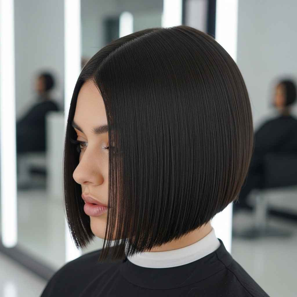 Modern blunt chic bob haircut 2026 for straight hair