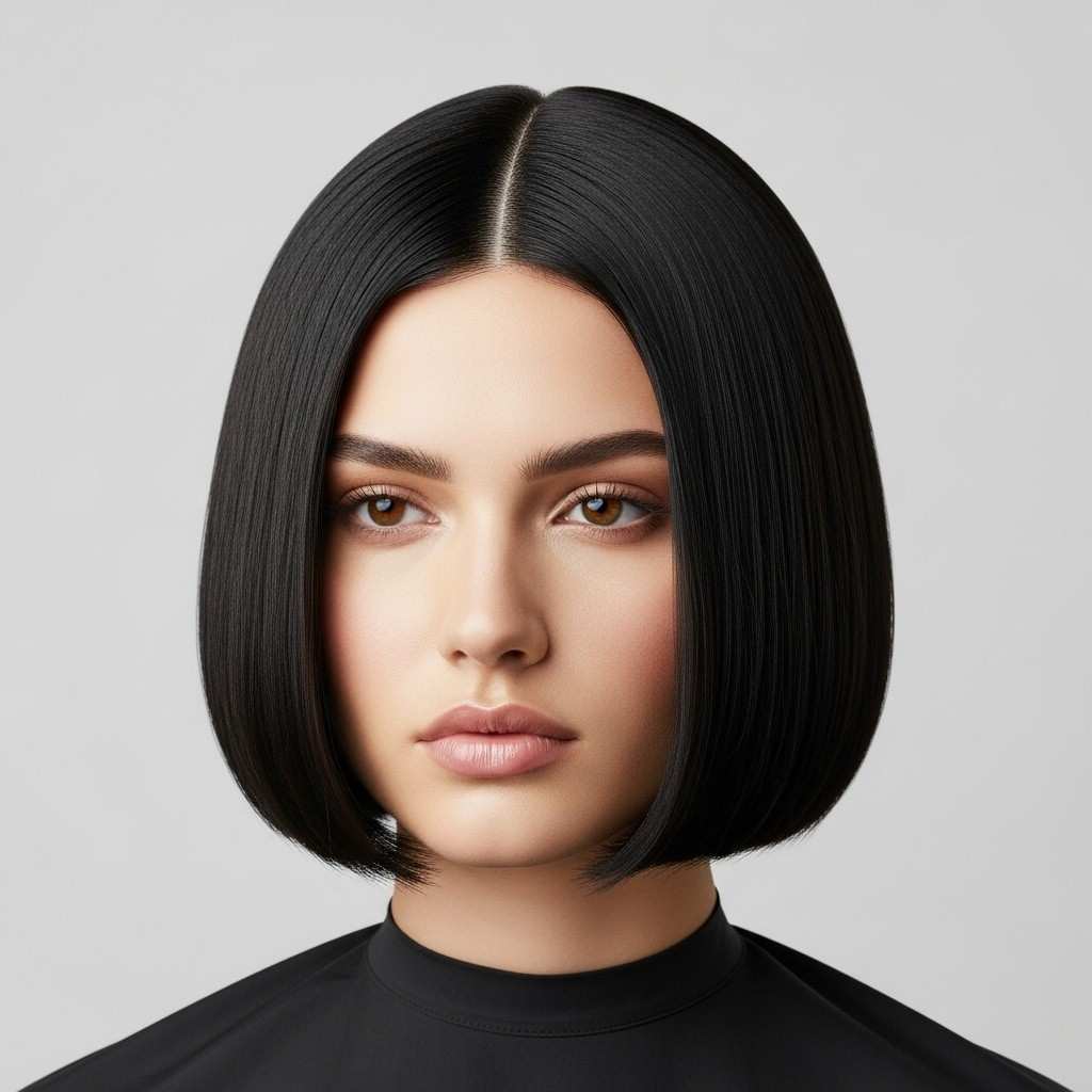 Sleek jawline precision bob haircut 2026 for straight hair