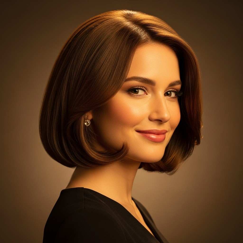 Soft curve feminine bob haircut 2026 for heart-shaped faces
