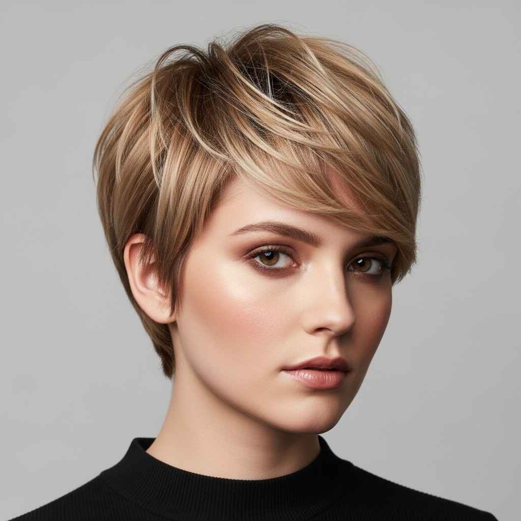 90s bixie haircut ideas 2026 featuring a modern soft layered bixie hairstyle with natural texture