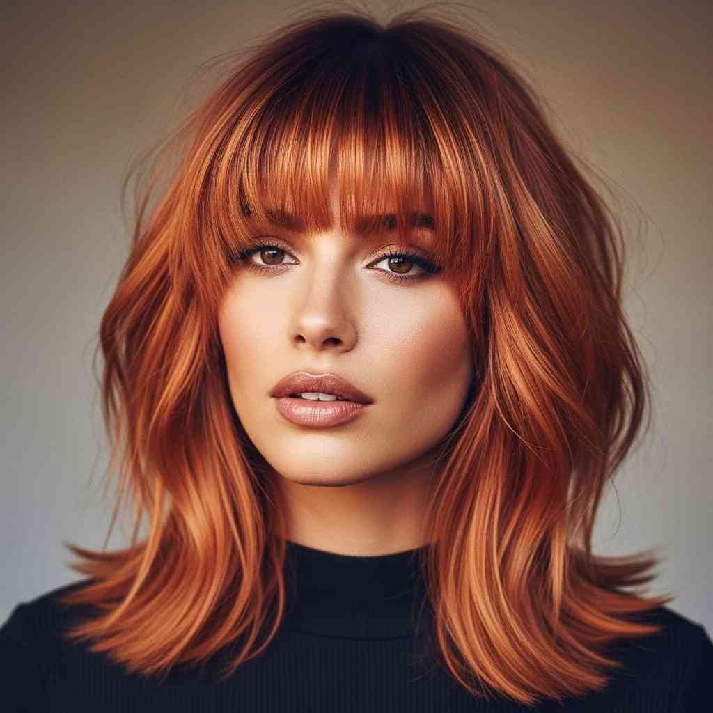 copper glow bang wolf cut 202