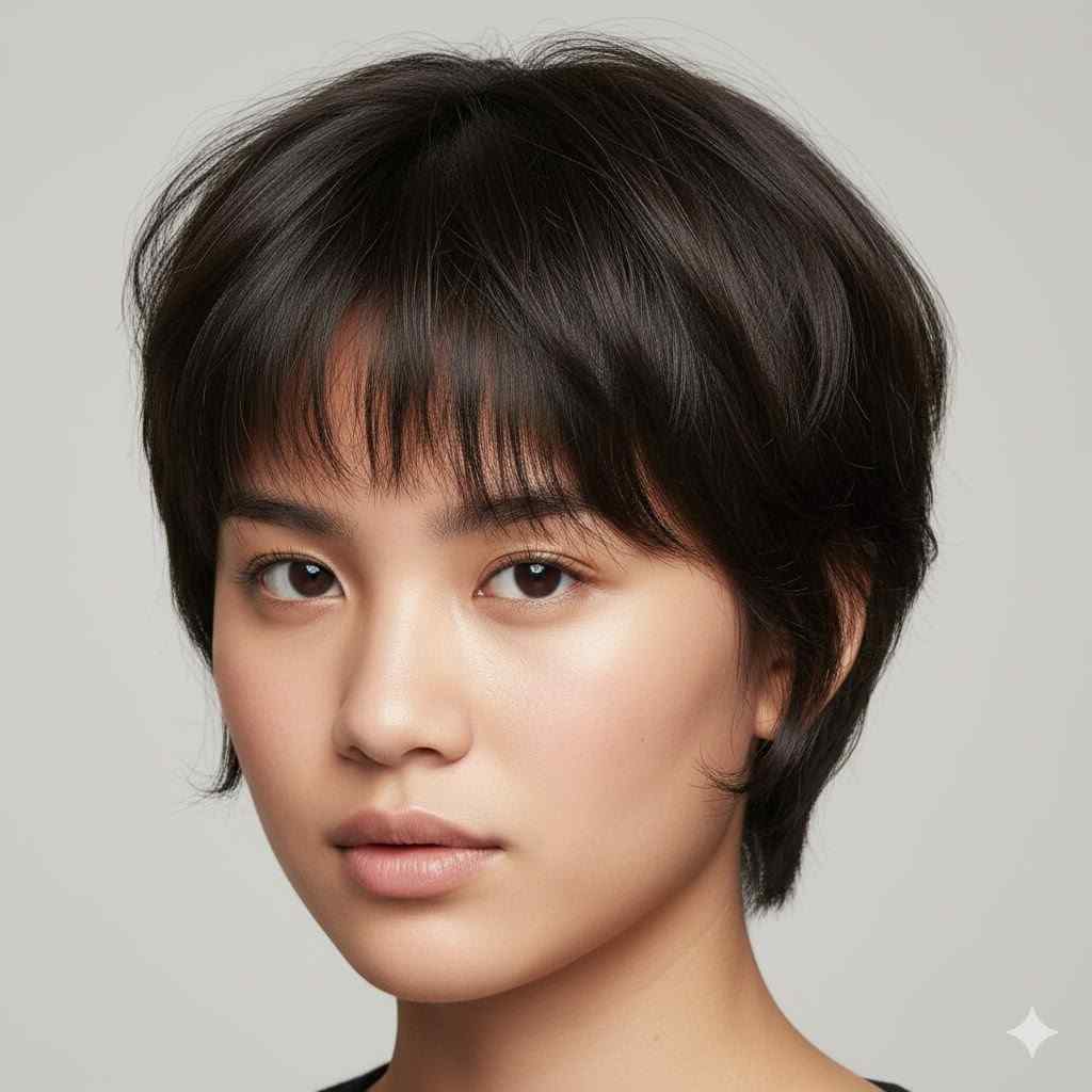 cropped short wolf textured bangs 2026