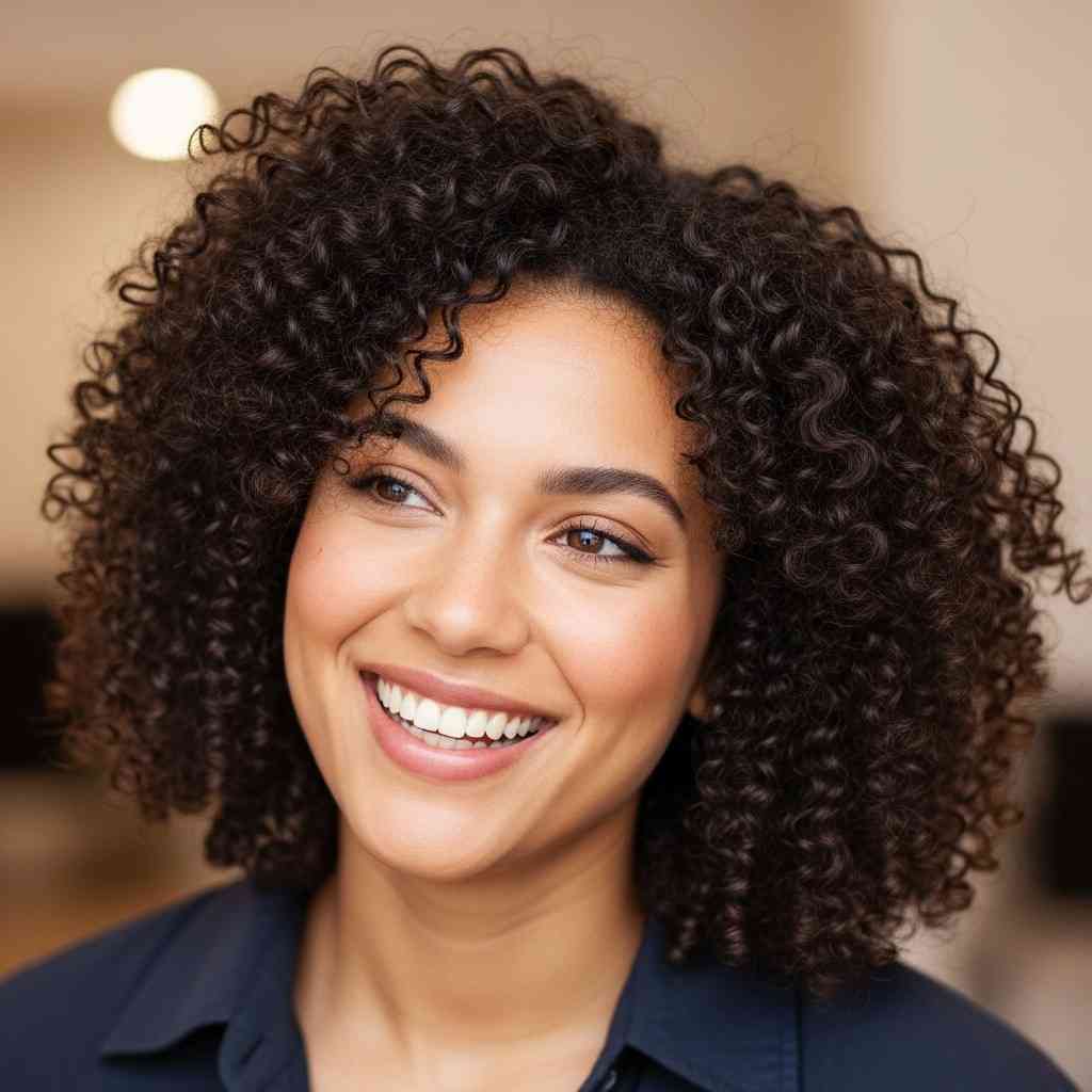 curly girl cascading layers wol