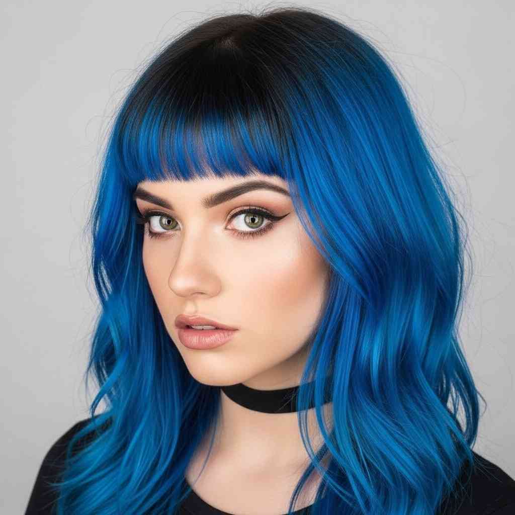 electric blue bang wolf cut 202