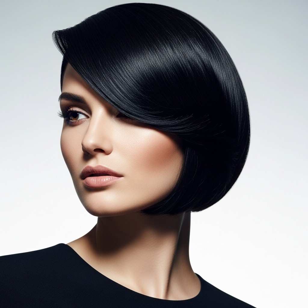 elegant side part bob 202