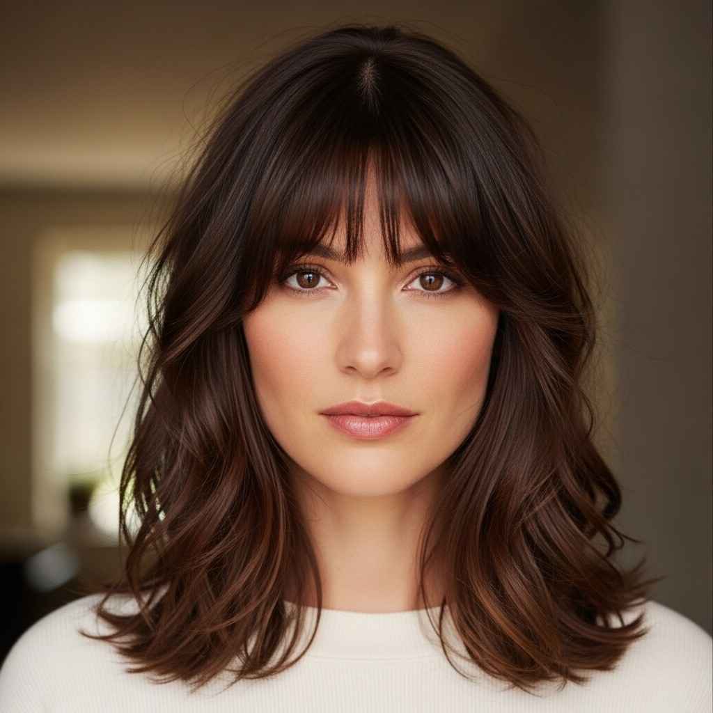 face framing bottleneck bangs cut