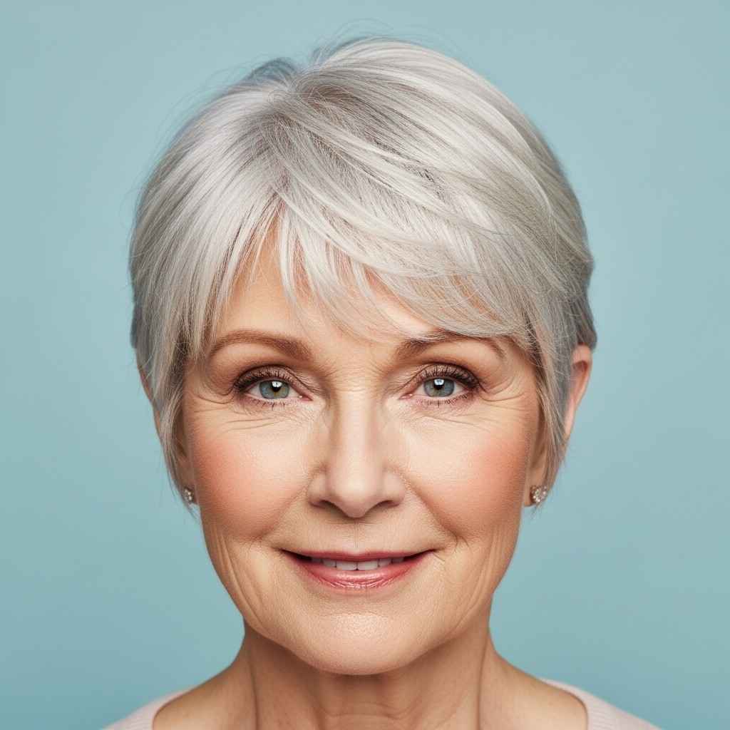 Face-framing crop 2026 haircut for women over 70