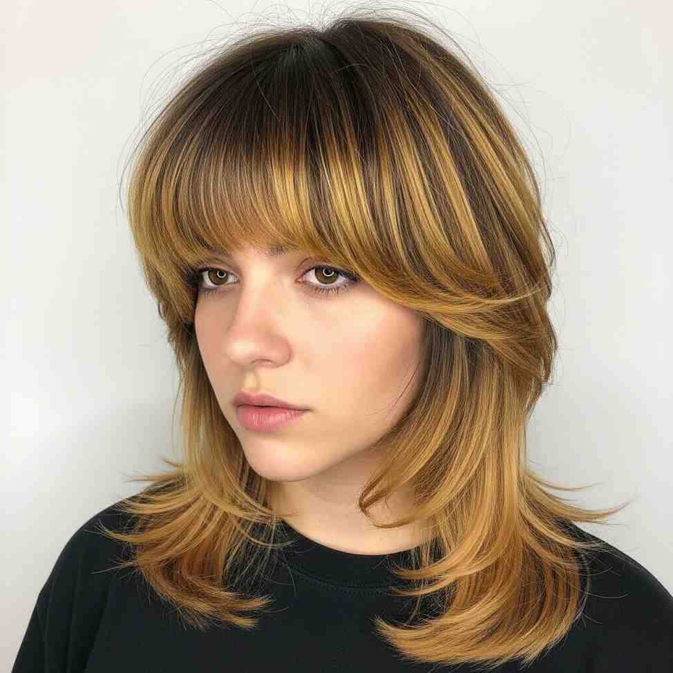 golden tip bang wolf cut 202