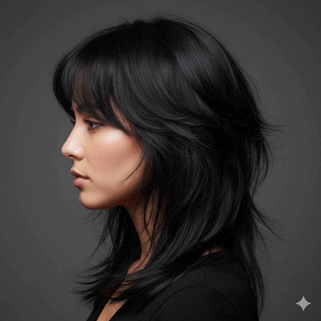 jet black choppy wolf cut 2026