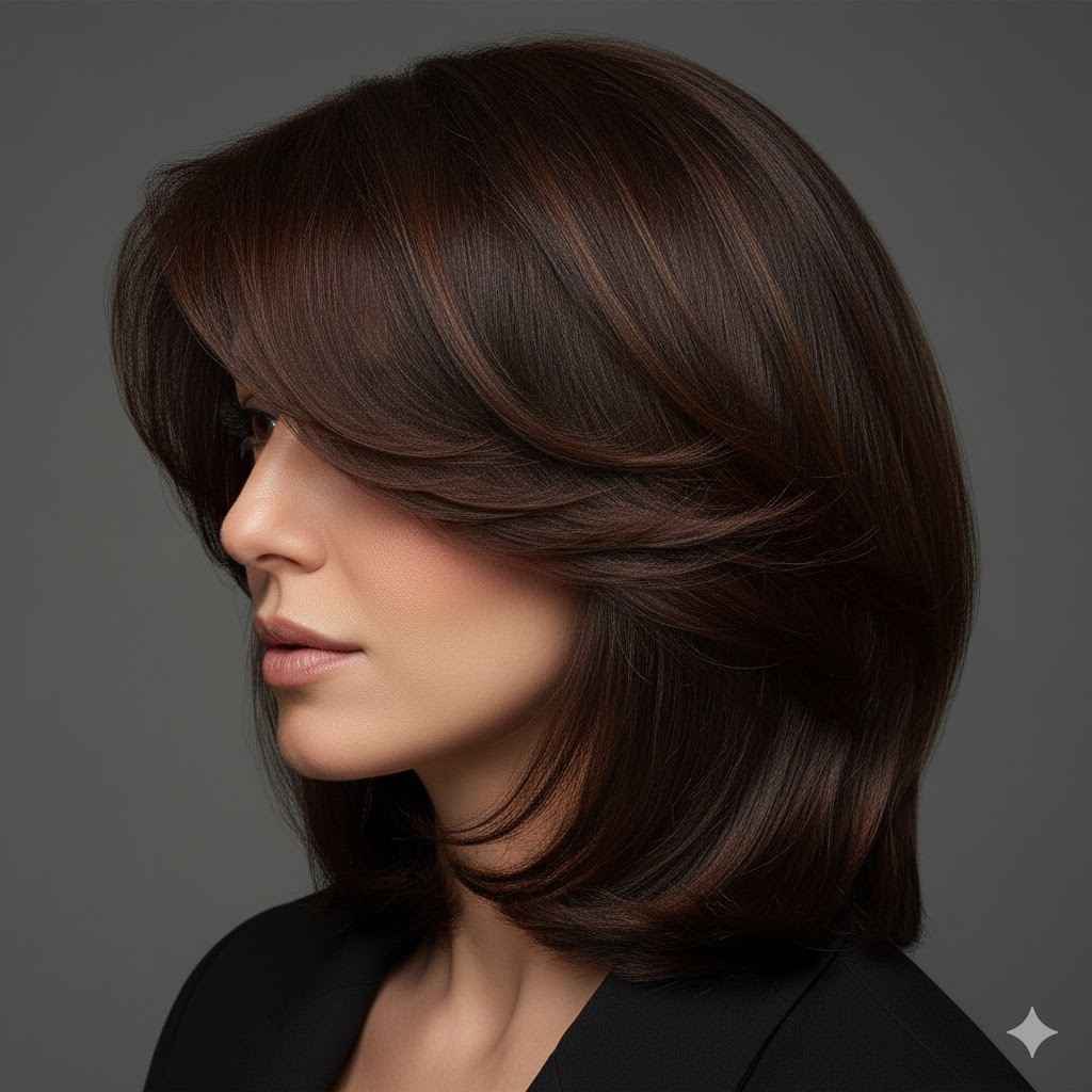 medium side sweep layered hairstyle 2026 1