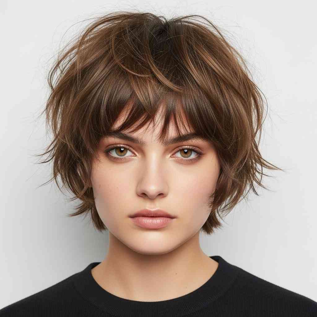 Minimal Edge Bixie haircut 2026 for straight hair
