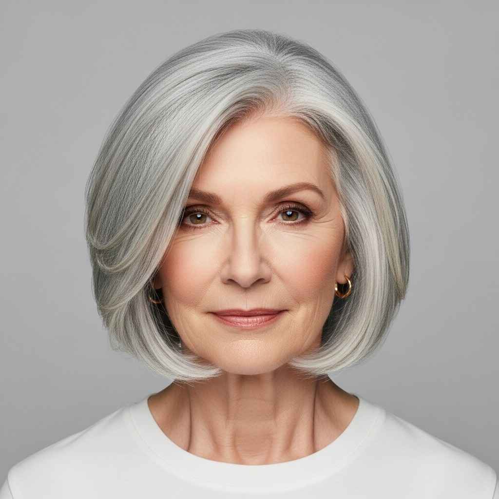 Modern mature bob 2026 haircut for women over 70