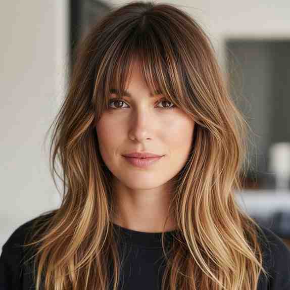relaxed layered wolf bangs 202