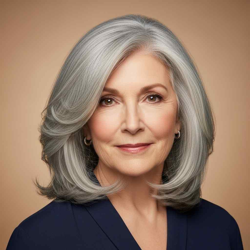 Soft flow medium haircut 2026 for women over 70