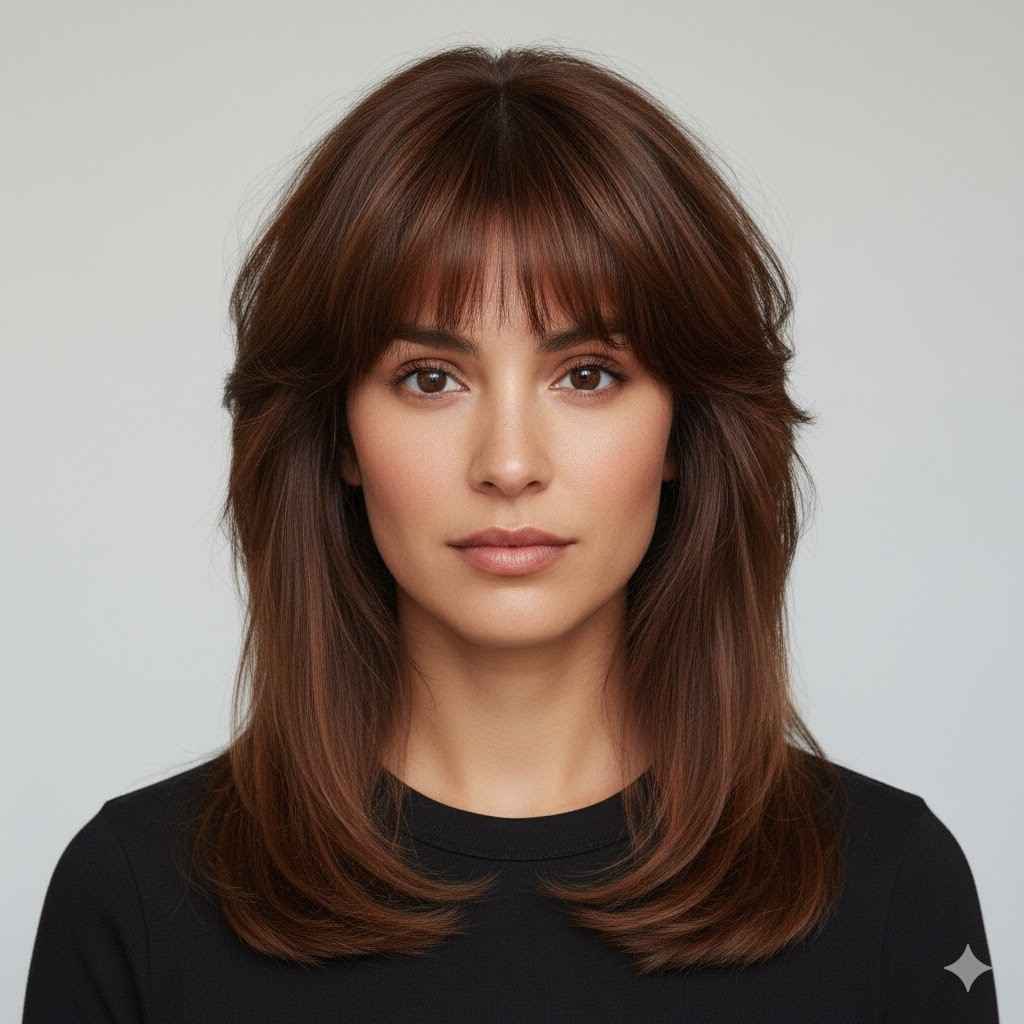 soft volume fluffy wolf cut full bangs 2026 2