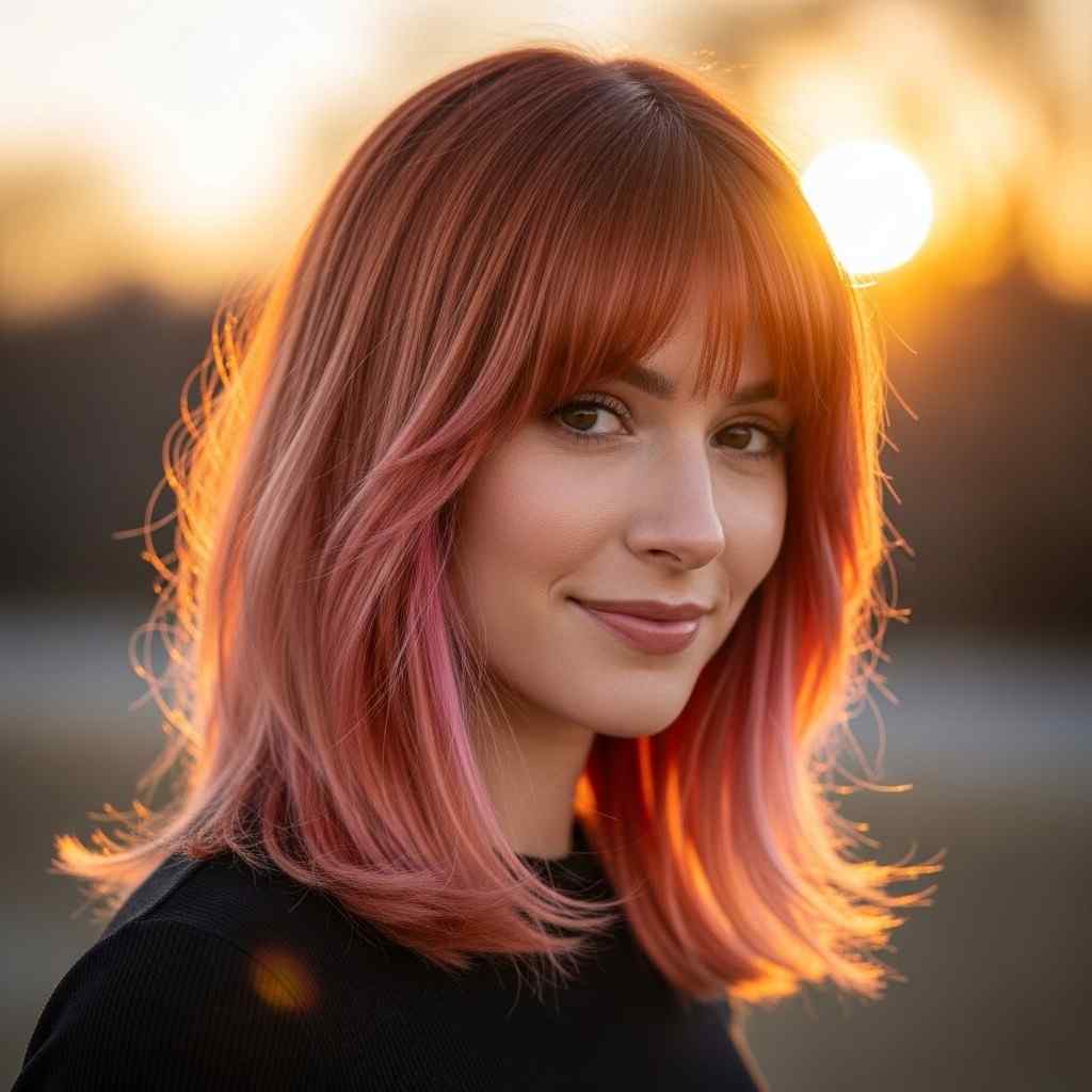 sunset ombre bang wolf cut 202