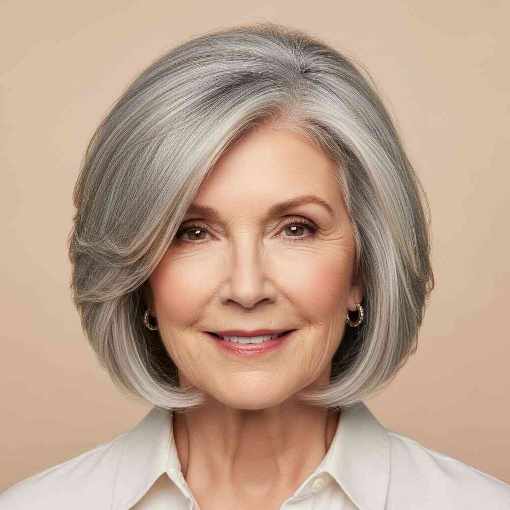 Timeless Layered Bob 2026 haircut for women over 70