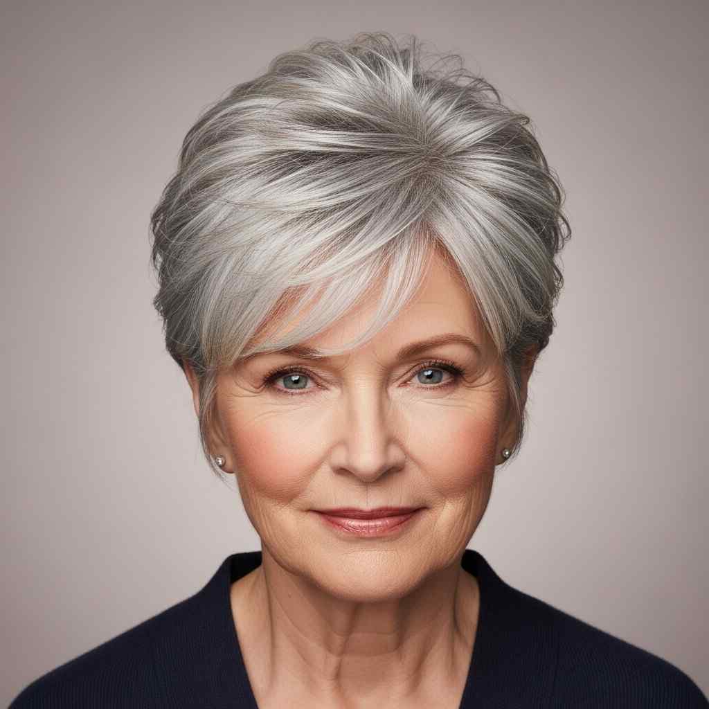 Wispy Crown Pixie 2026 for women over 70 fine hair