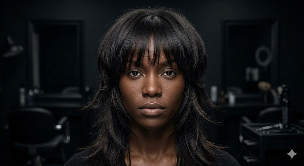 black wolf cut micro bangs 2026
