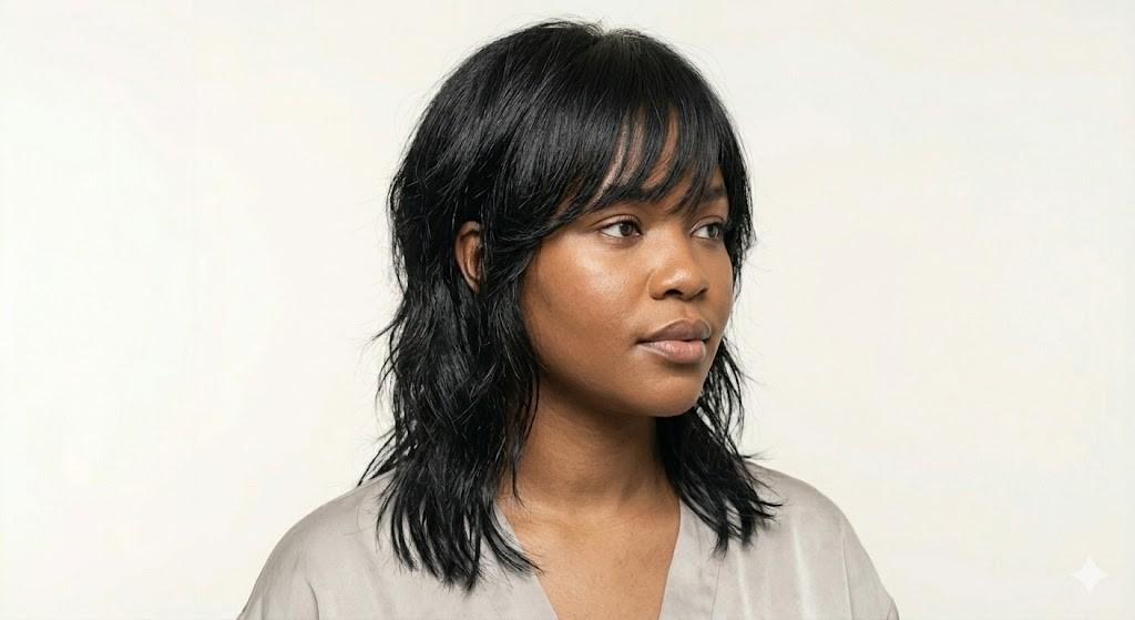 black wolf cut side swept bangs 2026