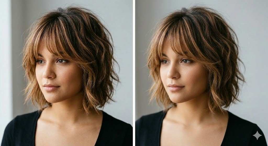 caramel curtain bangs shag 2026