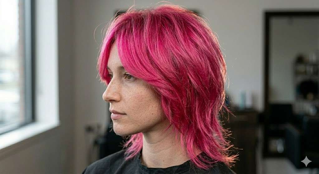 fuchsia feathered wolf cut 2026