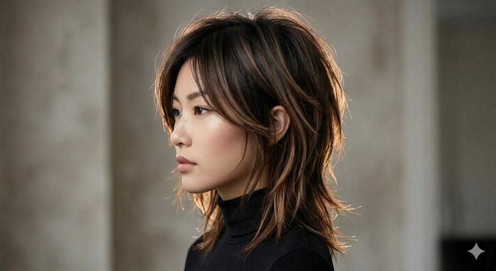honey caramel highlights chocolate brown wolf cut 2026