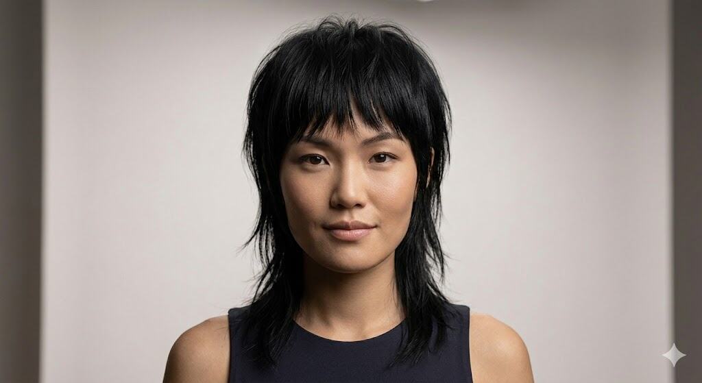 raven black micro bangs mullet 2026 D