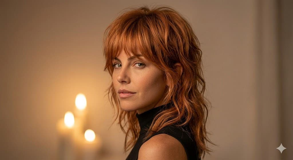 soft copper wispy bangs mullet 2026 K