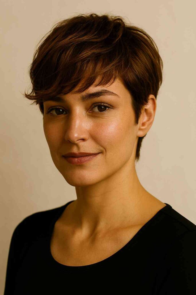 wavy pixie long bangs inspo 2026