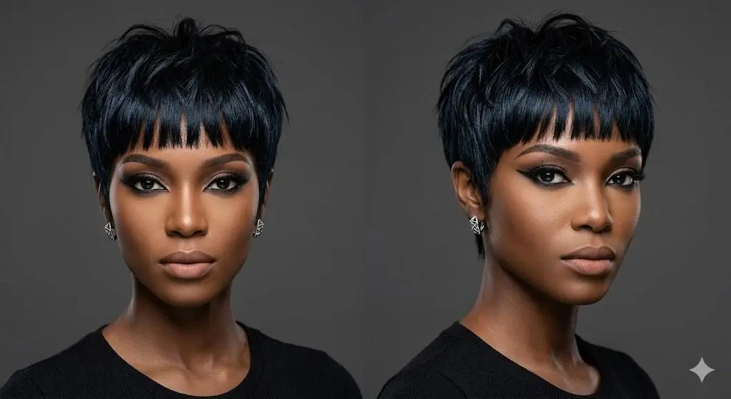 blunt micro bangs pixie layers 2026