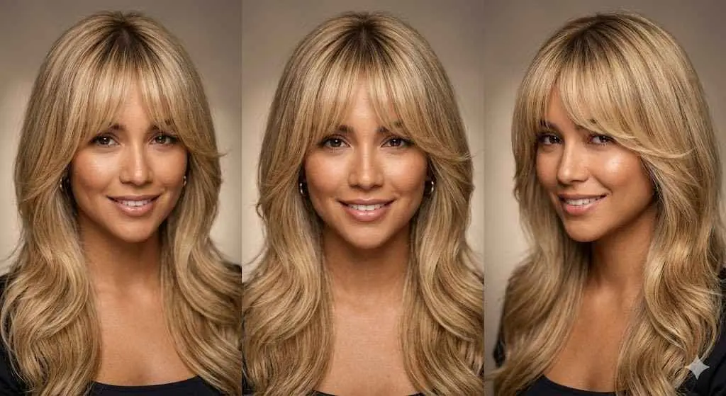 golden vanilla curtain bangs 2026