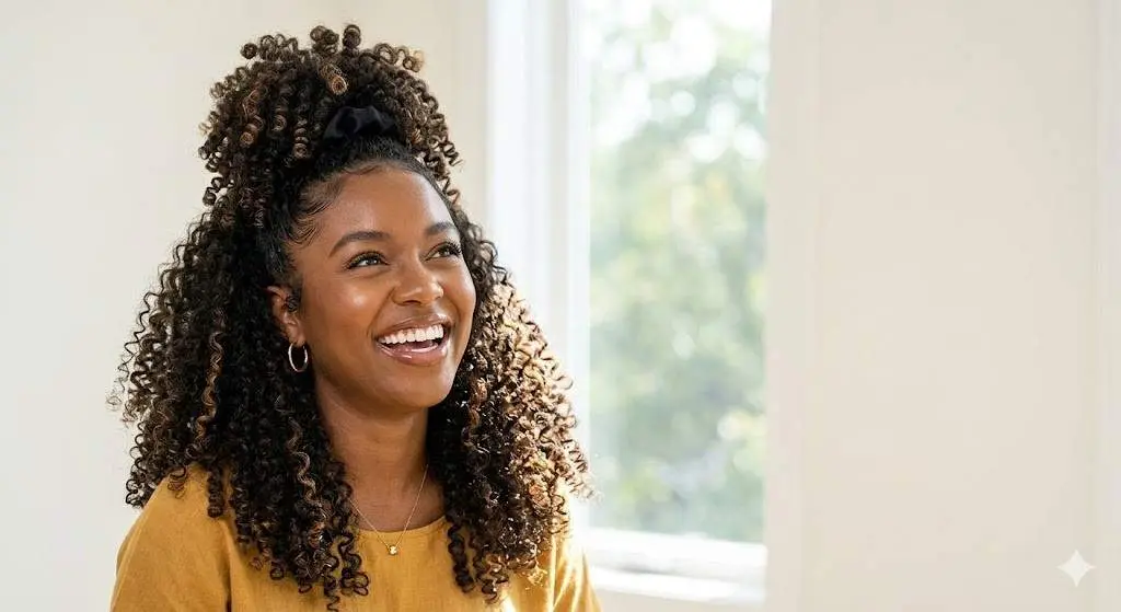 half up half down curly puff 2026