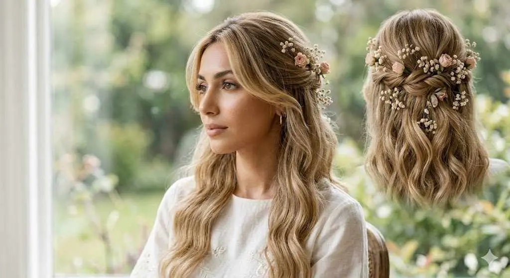 half up half down floral 2026