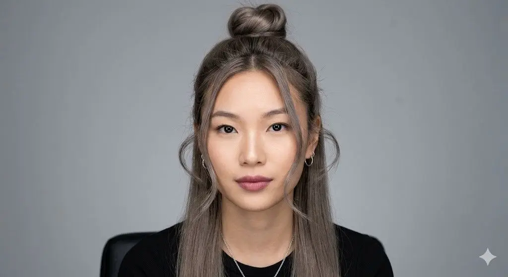 half up half down top knot 2026