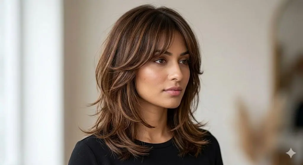 medium curtain bangs shag swooping layers 2026