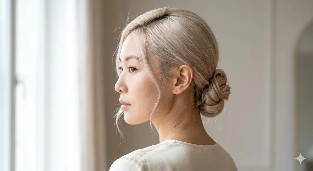 pearlescent low chignon 2026
