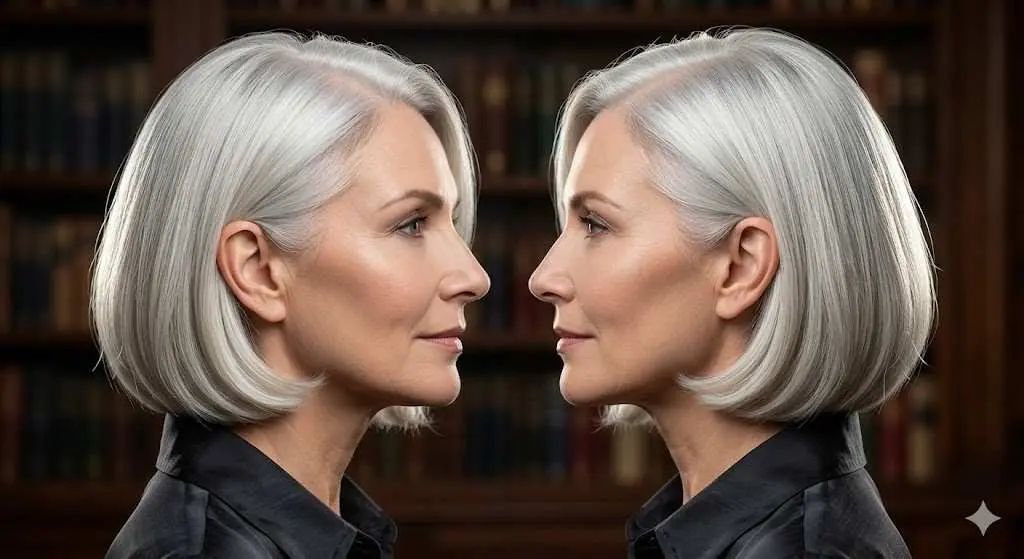 polished pageboy bob silver 2026