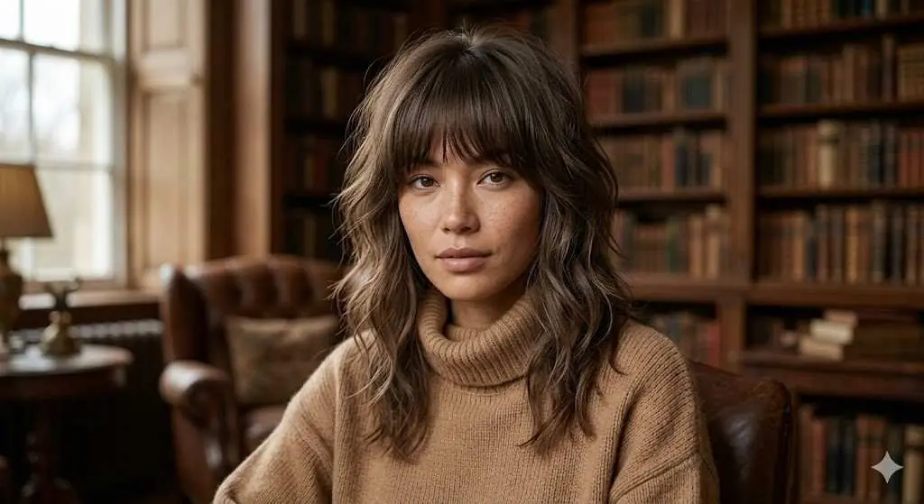 soft brunette shag bangs 2026