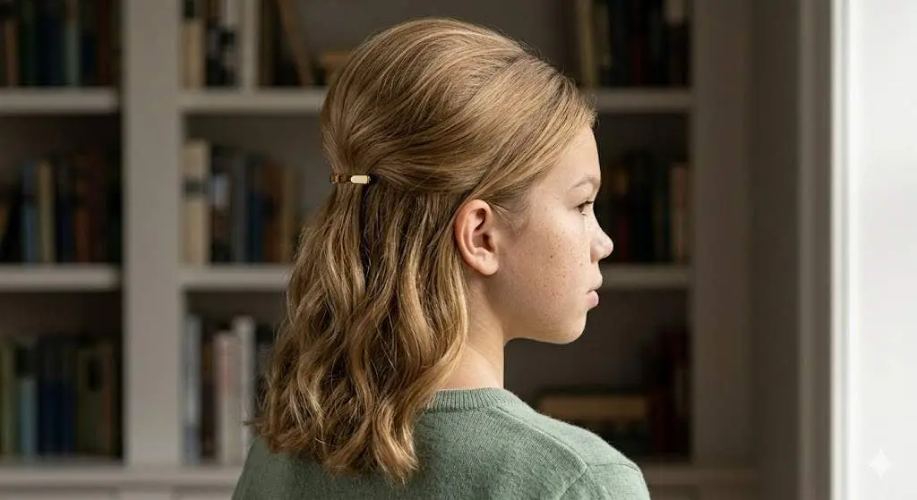 volumized half up school 2026