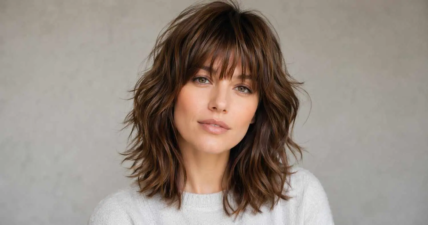 womens-medium-shag-haircut-with-bangs-natural-hair-texture