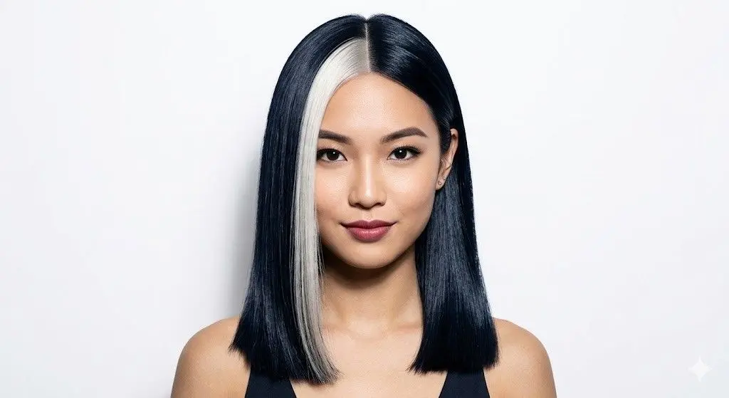 y2k skunk hair classic midnight platinum split 2026