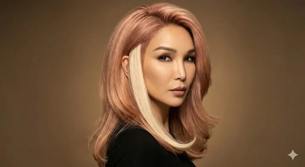 y2k skunk hair rose gold vanilla chunk 2026