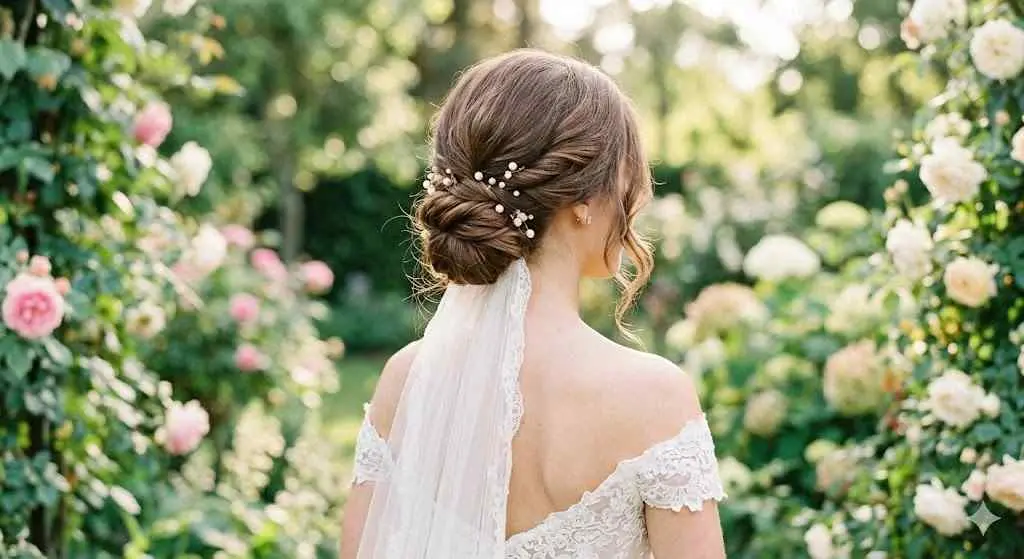 Romantic Low Twisted Chignon Updo for Medium to Long Hair With Face Framing Tendrils