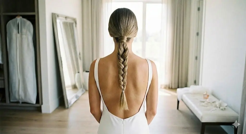 Twisted Rope Braid Ponytail Wedding Hair for Blunt Cut Long Hair