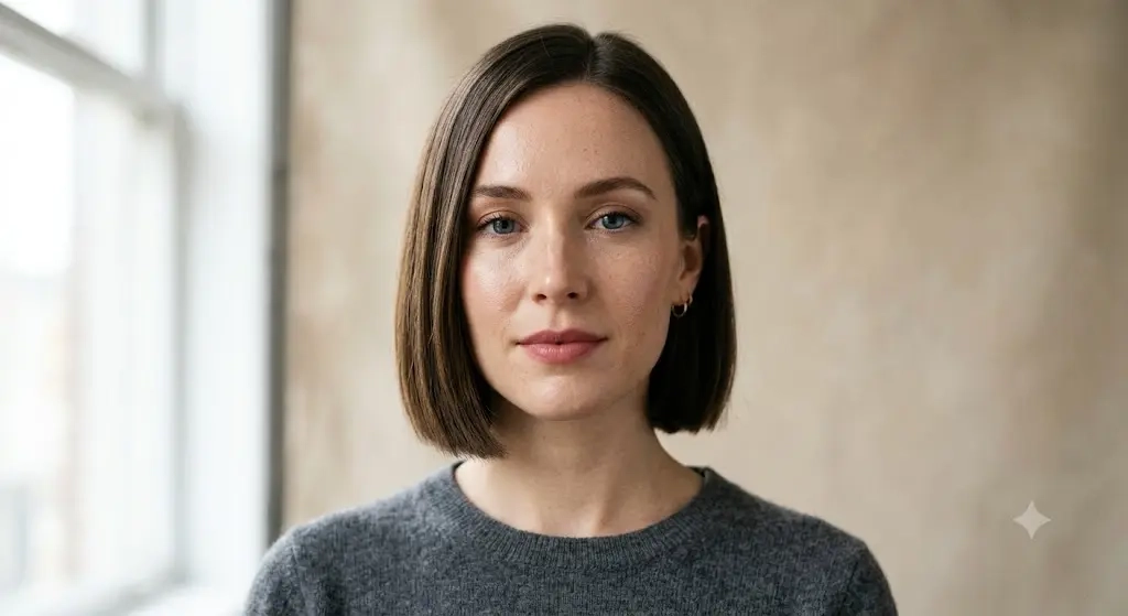 Blunt Jaw Length Bob for Fine Hair With Heavy Weight Line